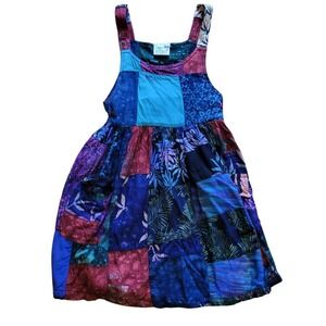 Alexandra's Emporium Girls Patchwork Sleeveless Dress With Tie Back Size Large